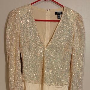 Privy Sparkling Sequin V-Neck Bodysuit